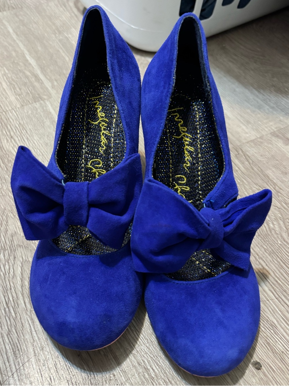 Irregular Choice Cobalt Blue Suede Bow Heels